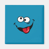 Funny face Cartoon blauer Hintergrund Magnet (Vorne)