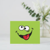 Funny face Cartoon blauer Hintergrund Postkarte (Stehend Vorderseite)