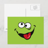 Funny face Cartoon blauer Hintergrund Postkarte (Vorne/Hinten)
