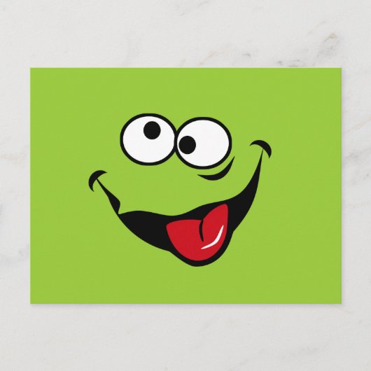 Funny face Cartoon blauer Hintergrund Postkarte (Vorderseite)
