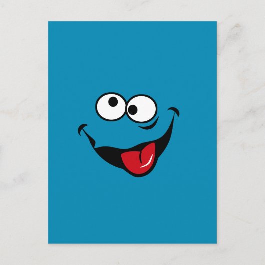 Funny face Cartoon blauer Hintergrund Postkarte (Vorderseite)