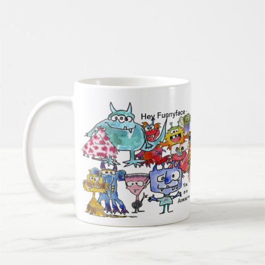 Funny Face Cartoon Monsters Kaffeetasse (Links)