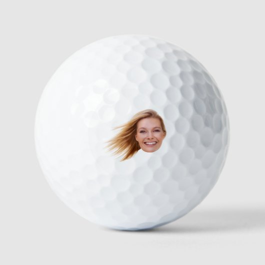 Funny Face Cout Women Golfer Custom Foto Golfball (Vorderseite)