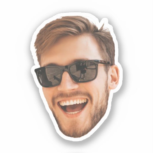 Funny Face Cut Out Custom Foto Aufkleber (Vorderseite)