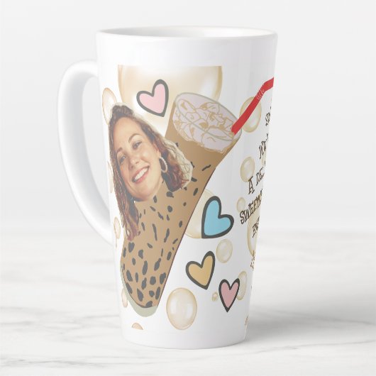 Funny Face | Du bist mein Boba-Foto Milchtasse (Linke Ecke)