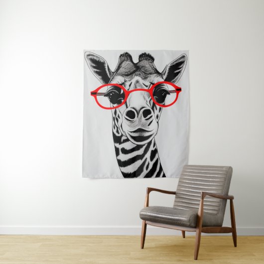Funny Face Expression Giraffe NFT Art Download Ta Wandteppich (Beispiel)