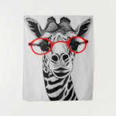 Funny Face Expression Giraffe NFT Art Download Ta Wandteppich (Vorderseite)