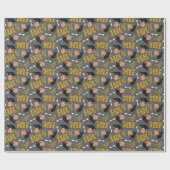 Funny Face Foto Graduation Cap Wrapping Paper Geschenkpapier (Flach)