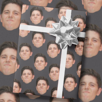 Funny Face Foto Holzkohle Geschenkpapier