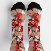 Funny Face Foto in der Weihnachtsmannmütze Weihnac Socken (Oben)