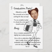 Funny Face | Foto- und Graduierungsparty Einladung (Vorne/Hinten)
