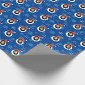 Funny Face Frohe Weihnachten im spanischen Foto Geschenkpapier (Ecke)