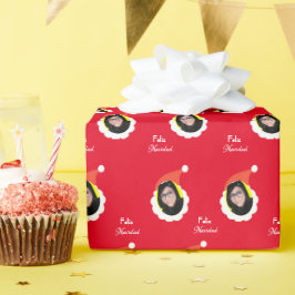 Funny Face Frohe Weihnachten im spanischen Foto Wr Geschenkpapier
