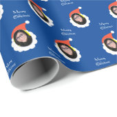 Funny Face Frohe Weihnachts-Foto Custom Geschenkpapier (Rolleneckpunkt)