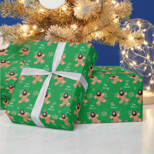 Funny Face Ginger Cookie Frohe Weihnachten Spanisc Geschenkpapier