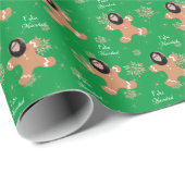 Funny Face Ginger Cookie Frohe Weihnachten Spanisc Geschenkpapier (Rolleneckpunkt)