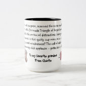 Funny Face | Grandmas/Opa Amusing Zweifarbige Tasse (Mittel)