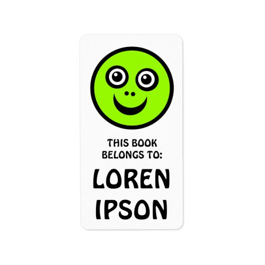 Funny Face - Green - Book Plate Adressaufkleber (Vorne)