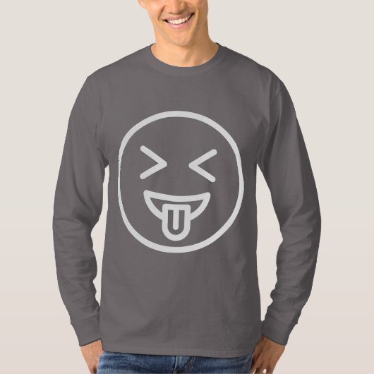 Funny face men grau lange Ärmel T-Shirt (Vorderseite)