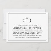 Funny Face Minimal Computer Science Grad Einladung (Vorderseite)