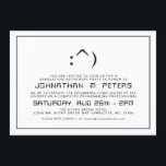 Funny Face Minimal Computer Science Grad Einladung<br><div class="desc">Ein sauberer und minimalistischer Computer, der berufliches Party oder eine Veranstaltungseinladung programmiert, die entweder auf eine Ruhestand- oder Abschluss-Karte eingestellt werden kann. Sie können kreativ sein und ein Foto auf der Rückseite mit einem Schwarzweißfilter hinzufügen, indem Sie die Anpassungsfunktion verwenden. Genießen Sie es zu kreieren und es zu Ihrem eigenen...</div>