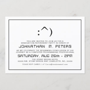 Funny Face Minimal Computer Science Grad Einladung