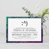 Funny Face Minimal Computer Science Grad Einladung (Stehend Vorderseite)