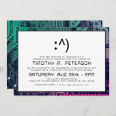 Funny Face Minimal Computer Science Grad Einladung (Vorne/Hinten)