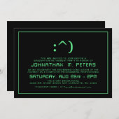 Funny Face Minimal Programmer Abschluss laden ein Einladung (Vorne/Hinten)