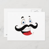 Funny Face mit Mustache Postkarte (Vorne/Hinten)