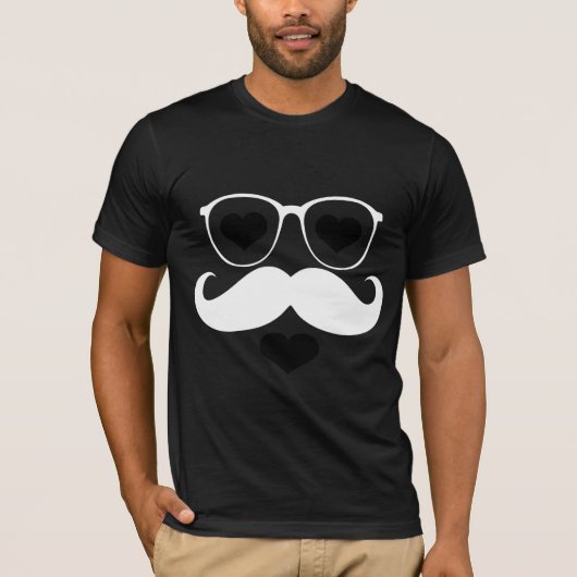 Funny Face mit Mustache T-Shirt (Vorderseite)