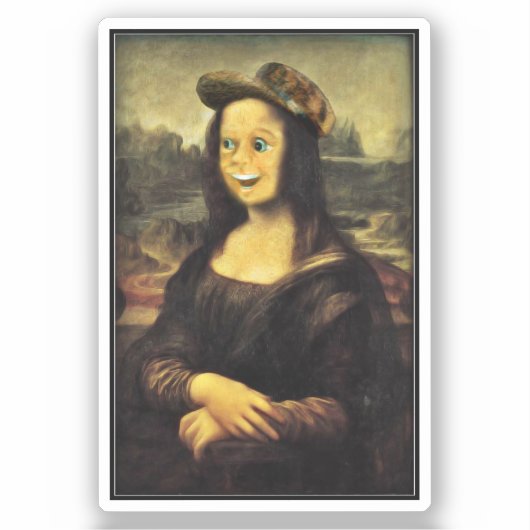 Funny Face Mona Lisa Aufkleber (Vorderseite)