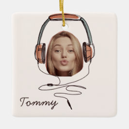Funny Face | Name des Fotos Hört auf den Musikspas Keramikornament