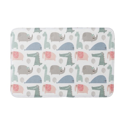 Funny Face Niedlich Doodle Tiermuster Badematte (Vorderseite)