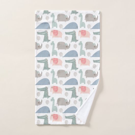 Funny Face Niedlich Doodle Tiermuster Badhandtuch Set (Handtuch)