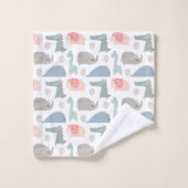 Funny Face Niedlich Doodle Tiermuster Badhandtuch Set (Waschlappen)