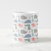 Funny Face Niedlich Doodle Tiermuster Jumbo-Tasse (Vorderseite)
