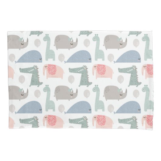 Funny Face Niedlich Doodle Tiermuster Kissenbezug (Vorderseite)