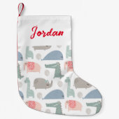 Funny Face Niedlich Doodle Tiermuster Kleiner Weihnachtsstrumpf (Vorderseite)