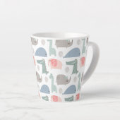 Funny Face Niedlich Doodle Tiermuster Milchtasse (Rechte Ecke)