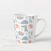 Funny Face Niedlich Doodle Tiermuster Milchtasse (Rechts)