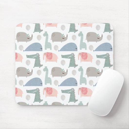 Funny Face Niedlich Doodle Tiermuster Mousepad (Mit Mouse)