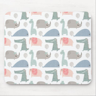 Funny Face Niedlich Doodle Tiermuster Mousepad