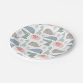 Funny Face Niedlich Doodle Tiermuster Pappteller (Schrägansicht)