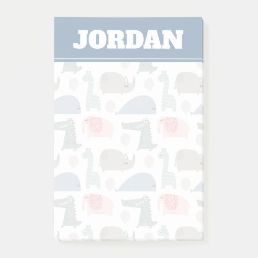 Funny Face Niedlich Doodle Tiermuster Post-it Klebezettel (Vorderseite)