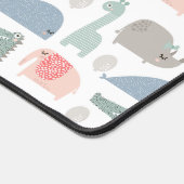 Funny Face Niedlich Doodle Tiermuster Schreibtischunterlage (Ecke)