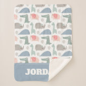 Funny Face Niedlich Doodle Tiermuster Sherpadecke (Vorderseite)