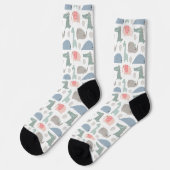 Funny Face Niedlich Doodle Tiermuster Socken (Linkes Detail)