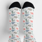 Funny Face Niedlich Doodle Tiermuster Socken (Oben)