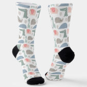 Funny Face Niedlich Doodle Tiermuster Socken (Gewinkelt)